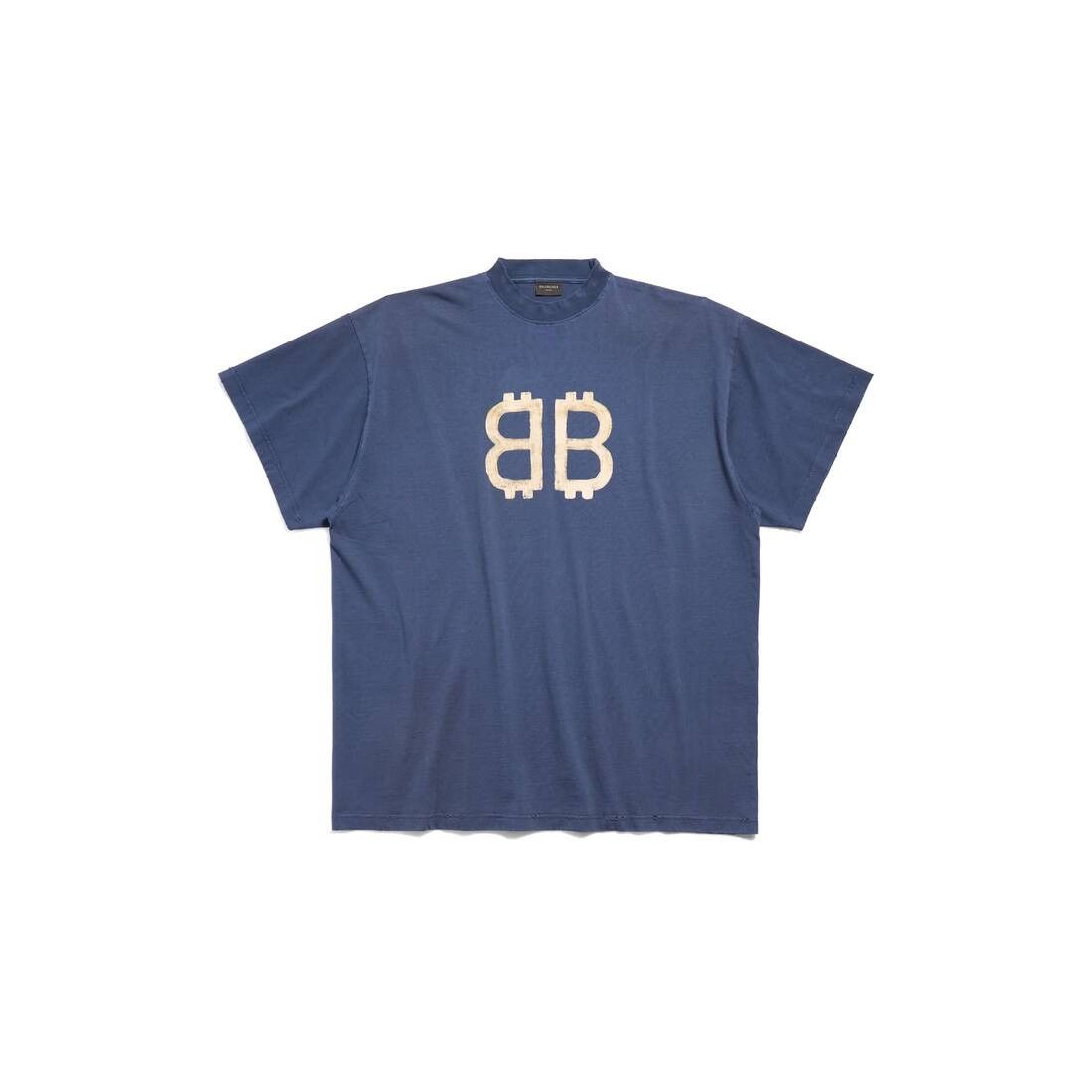Balenciaga o1srvl11e1025 Crypto T-Shirt Oversized in Blue Size US XL / EU 56 / 4 - 1 Thumbnail