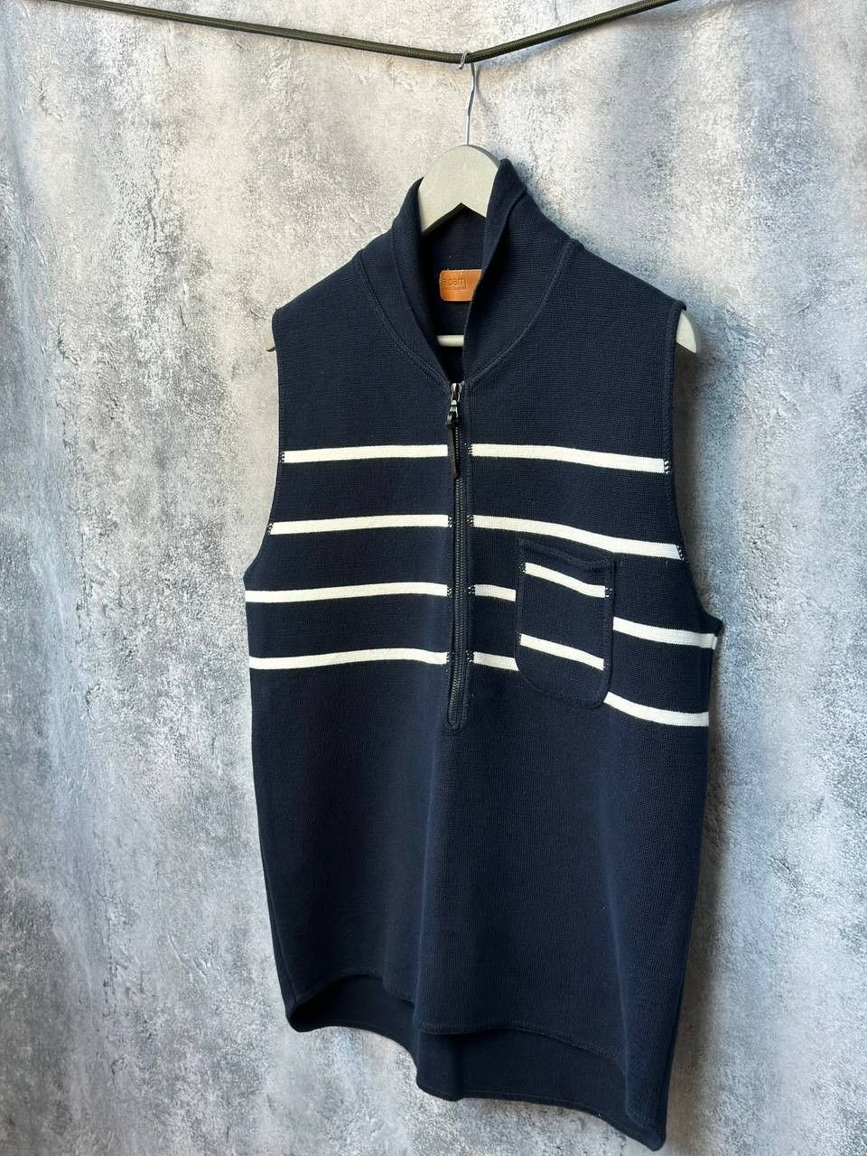 Albam × Black Label × Designer Albam Vest Gilet Sleevless Striped Sweater England Zip Size US M / EU 48-50 / 2 - 1 Thumbnail