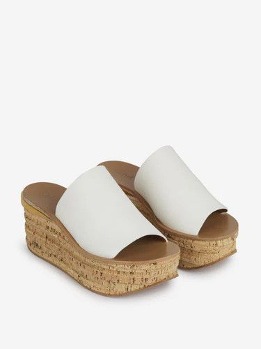 Chloe o1y0825 Wedge Heel Slippers in White Size US 11 / IT 41 - 3 Thumbnail