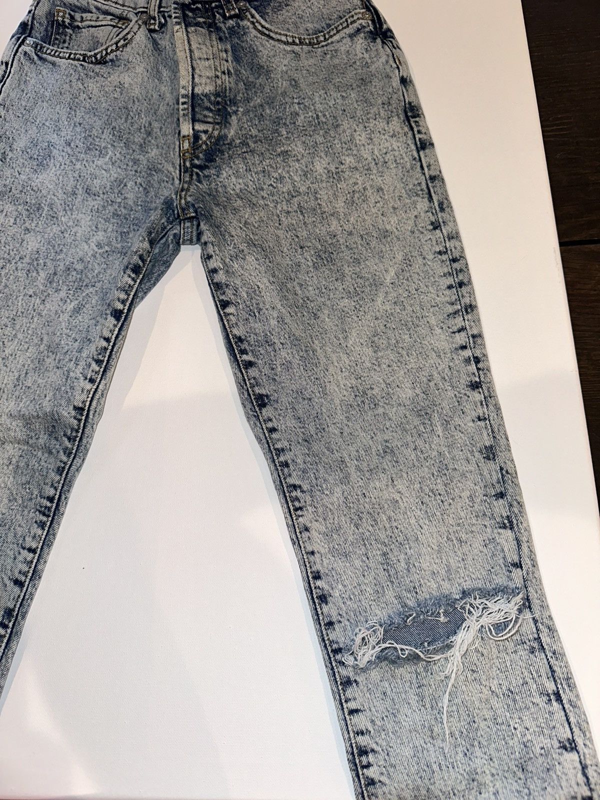 Free People Free People We The Free High Rise Dis Acid Wash Jeans Sz 26 Size 26" / US 2 / IT 38 - 3 Thumbnail