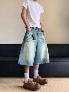Japanese Brand Hazaki x Fuji Blue street washed vintage denim shorts y2k Size US 32 / EU 48 - 7 Thumbnail