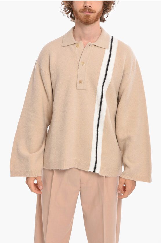 Palm Angels o1y0325 Polo Sweater in Beige Size US XS / EU 42 / 0 - 1 Thumbnail