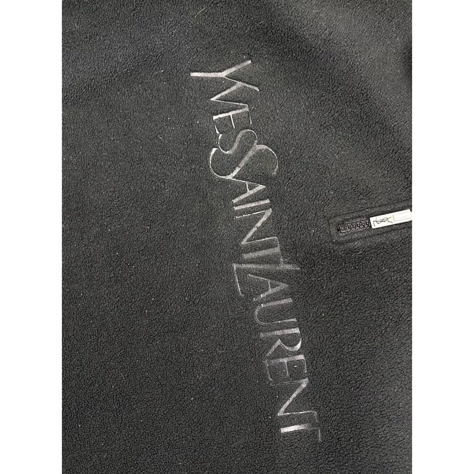 Yves Saint Laurent VINTAGE Yves Saint Laurent Logo Fleece 1/4 Zip Jacket Men Size L Black Big Logo Jacket Size US L / EU 52-54 / 3 - 3 Thumbnail