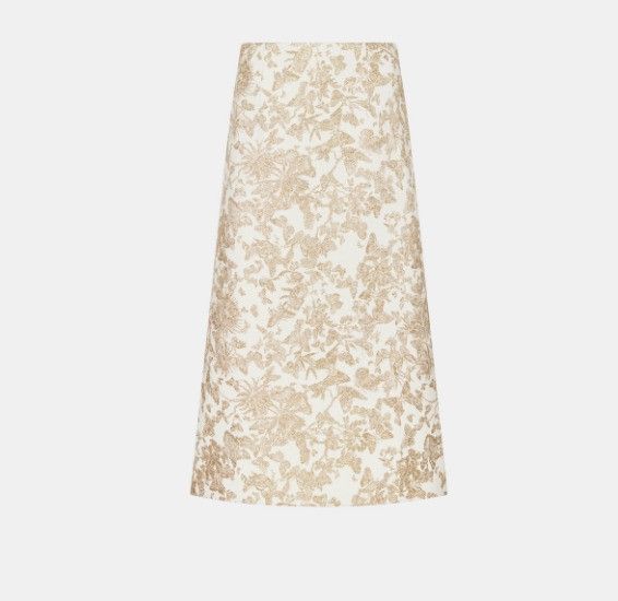 Dior o1w1db10225 411J43A93 Mid-Length Flared Skirt in Beige Size 25" / US 0 / IT 36 - 1 Thumbnail