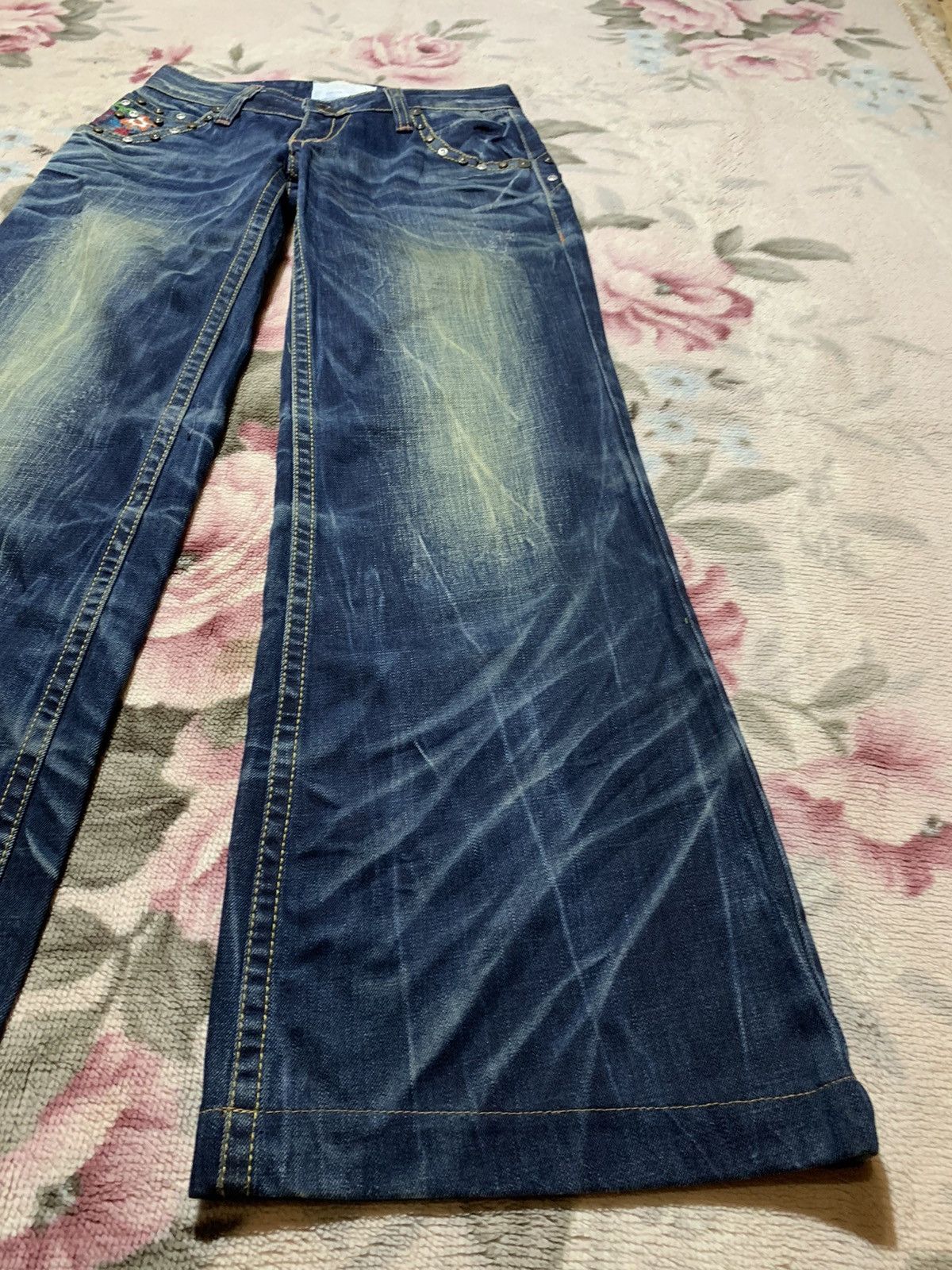 If Six Was Nine Insane 🔥 Yoshitomo nara x lolita jeans floral baggy jeans Size 29" - 10 Thumbnail