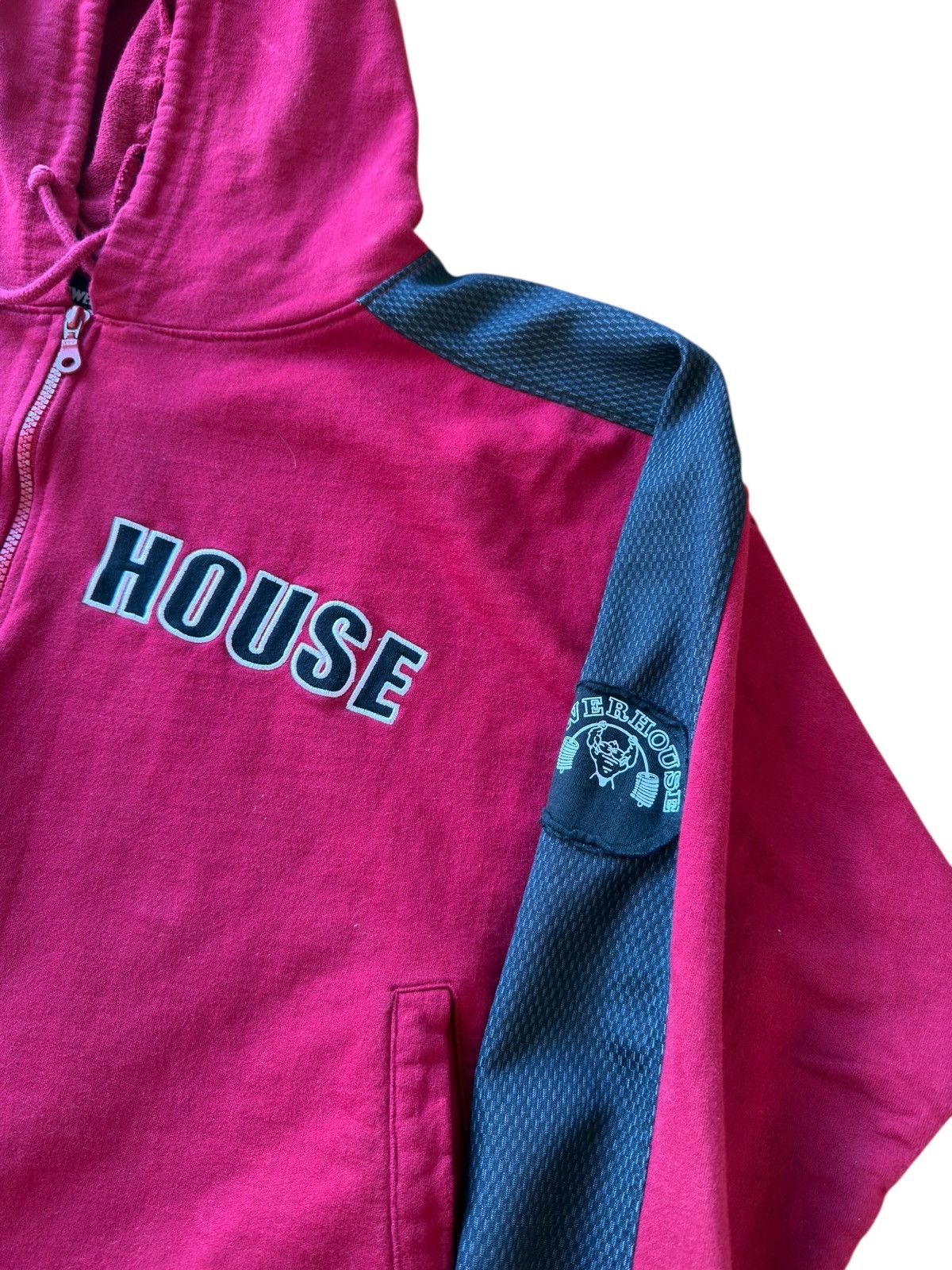 Vintage *RARE* 90s 00s POWERHOUSE GYM BOXY HOODIE ZIPUP FITNESS Size US L / EU 52-54 / 3 - 2 Thumbnail