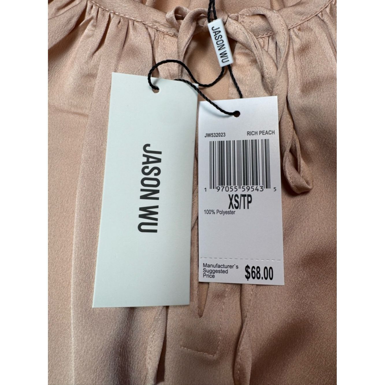 Jason Wu NWT New Jason Wu Tie Front Long Sleeve Satin Blouse In Rich Size XS / US 0-2 / IT 36-38 - 6 Thumbnail