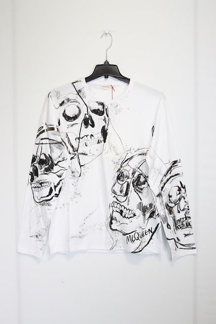 Alexander McQueen o1rshd1 Multi Large Logo Skull T-Shirt in White Size US L / EU 52-54 / 3 - 2 Thumbnail