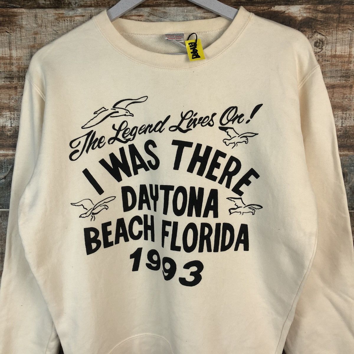 Japanese Brand i was there daytona beach Cream Sweatshirt #A1999 Size US S / EU 44-46 / 1 - 5 Thumbnail
