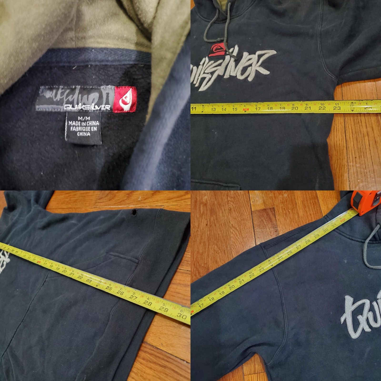 Quiksilver VINTAGE Quiksilver Hoodie Mens M Black Pullover Fleece Sweatshirt Logo 90s Gothic Outdoor Sports Graphic Print Kangaroo Pocket Size US M / EU 48-50 / 2 - 8 Thumbnail