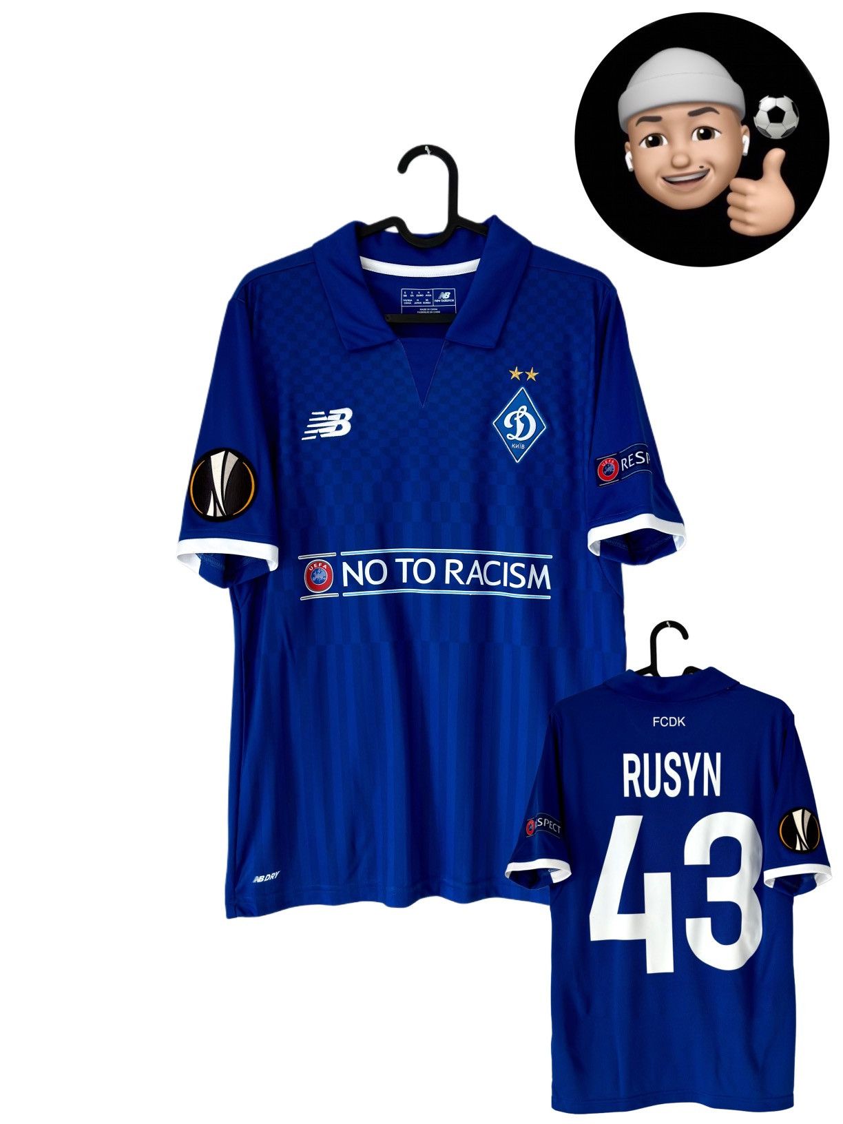 New Balance 2018 2019 Dynamo Kyiv GAME WORN New Balance Soccer Jersey FC Size US S / EU 44-46 / 1 - 1 Thumbnail