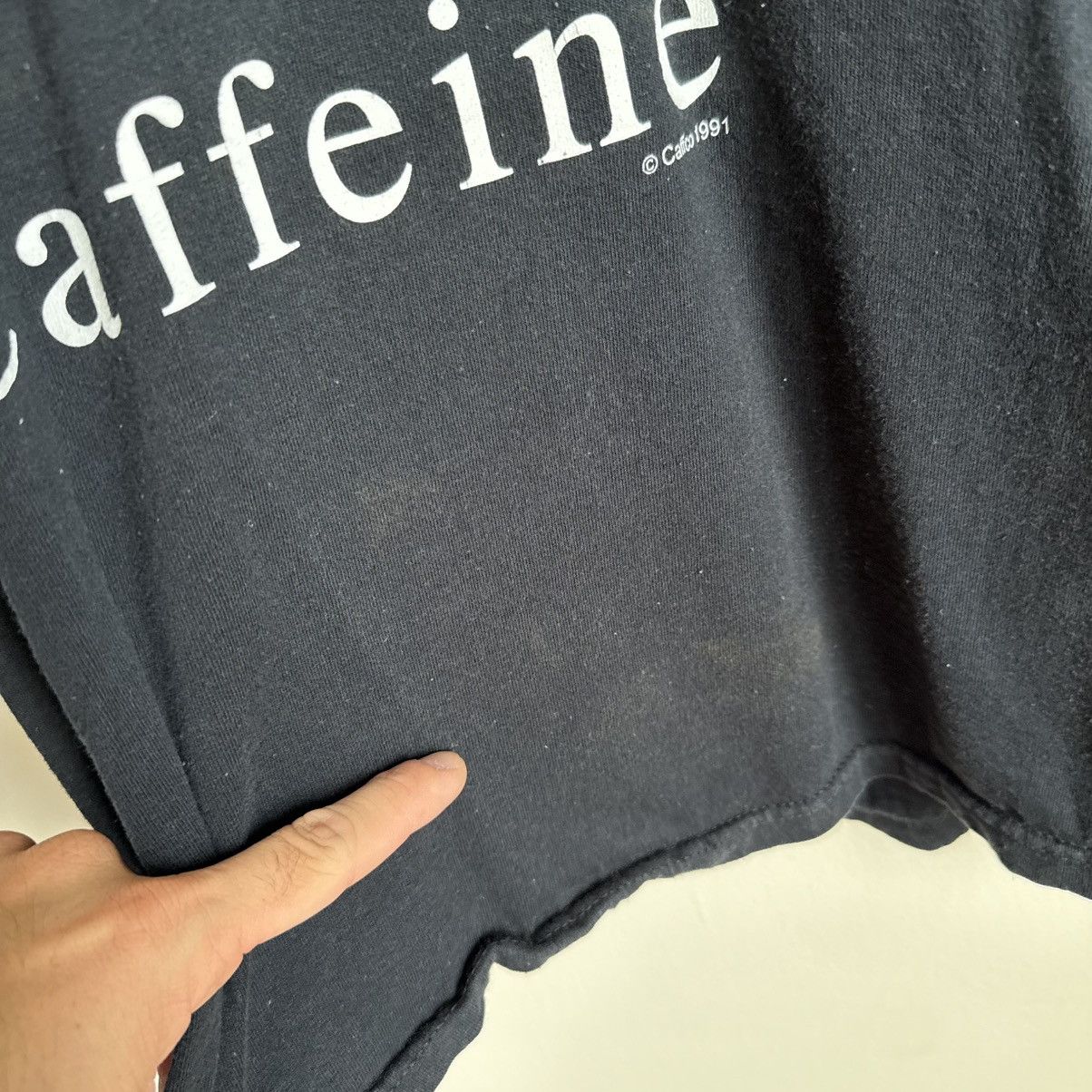 Vintage Jerzees Black Caffeine Molecule Science Graphic T-Shirt 1991 Size US M / EU 48-50 / 2 - 9 Thumbnail