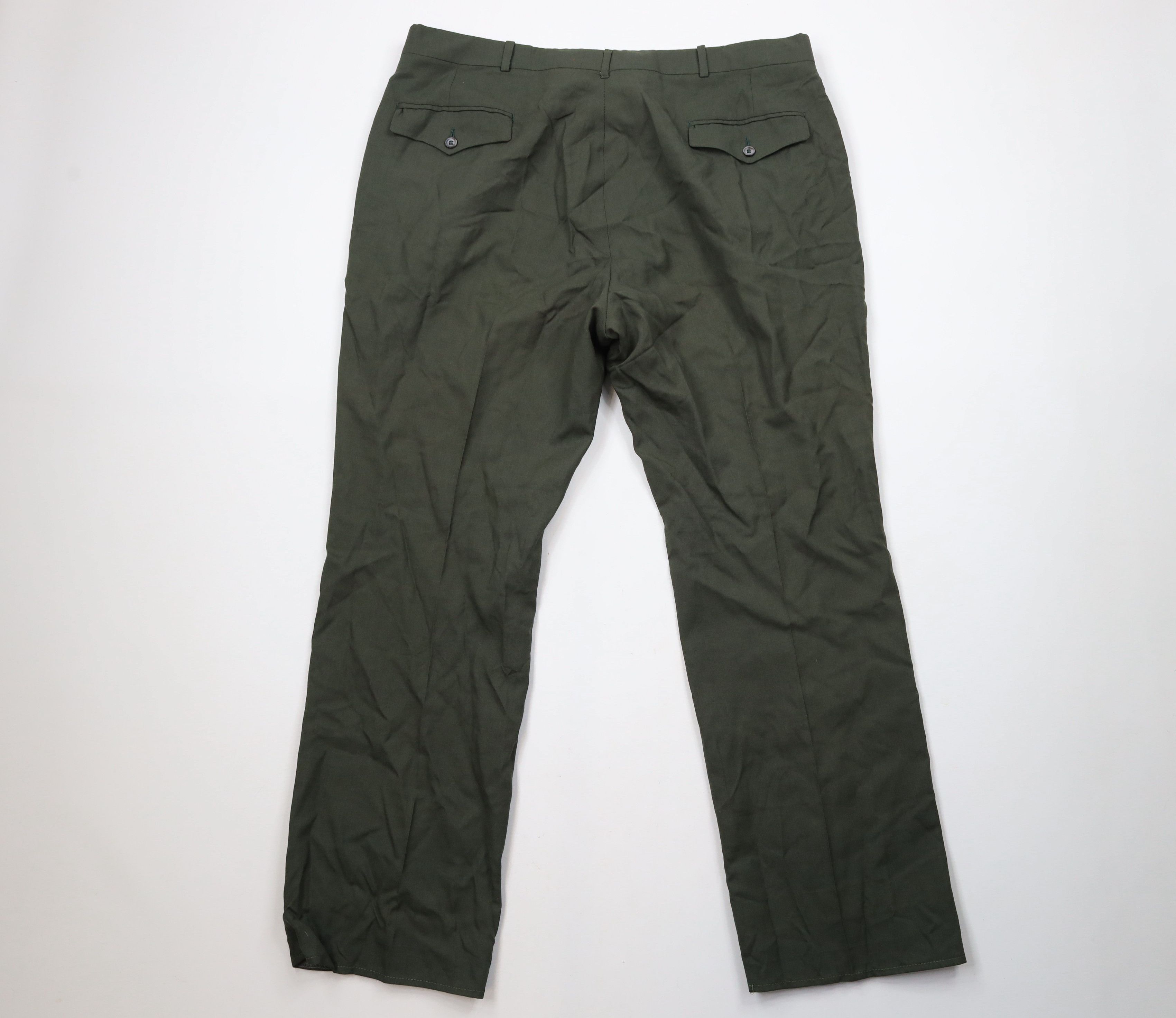 Vintage Vintage 70s Streetwear Wide Leg Chino Pants Green USA Size US 38 / EU 54 - 6 Thumbnail