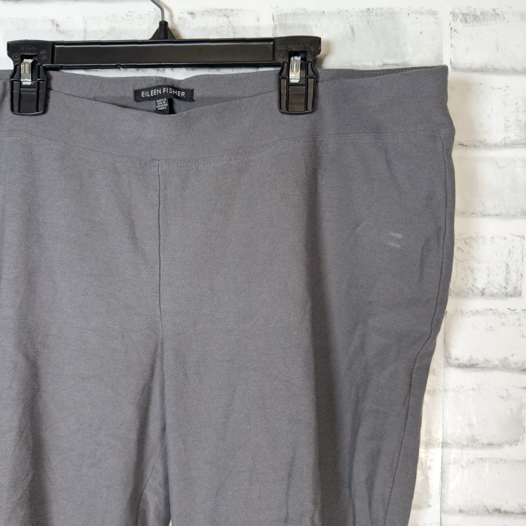 Eileen Fisher EILEEN FISHER Pants Women L Gray Casual Stretch Ankle Regular Womens Size 36" / US 14 / IT 50 - 2 Thumbnail