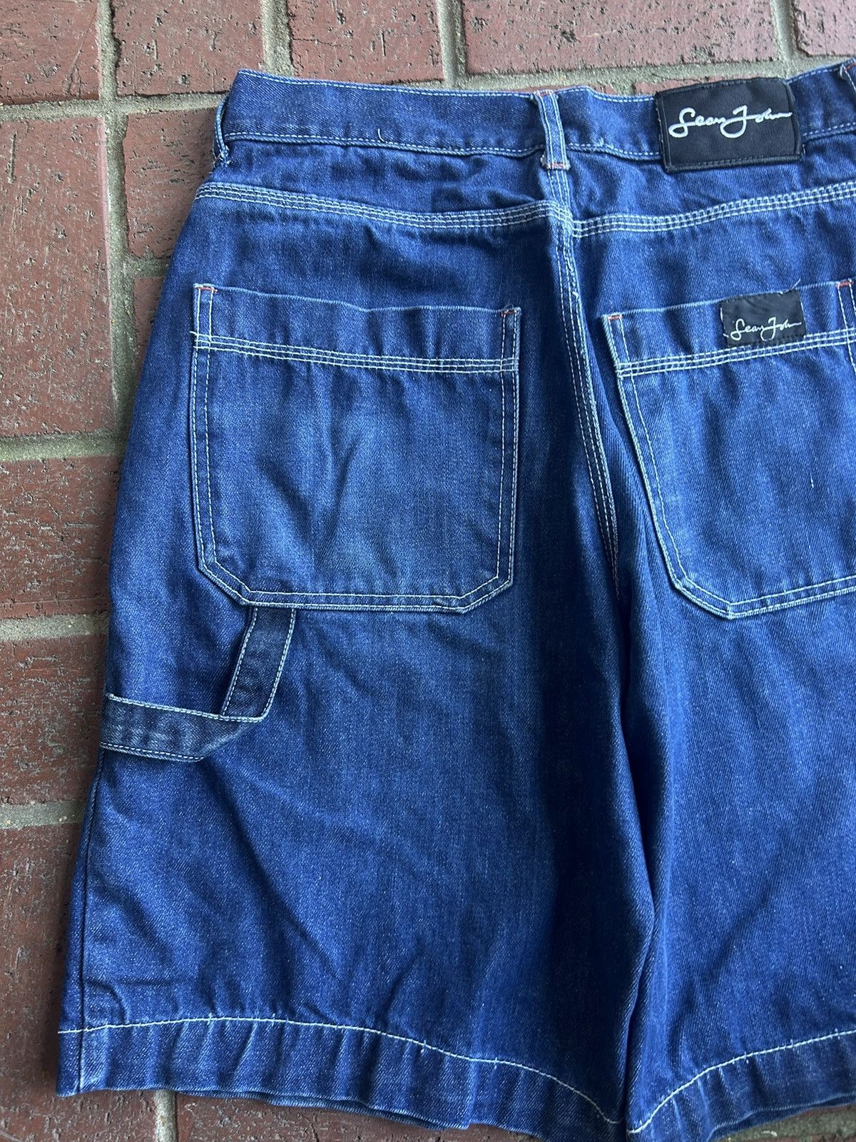 Sean John Vintage 90s Sean Jean baggy blue jnco style denim shorts Size US 34 / EU 50 - 4 Thumbnail