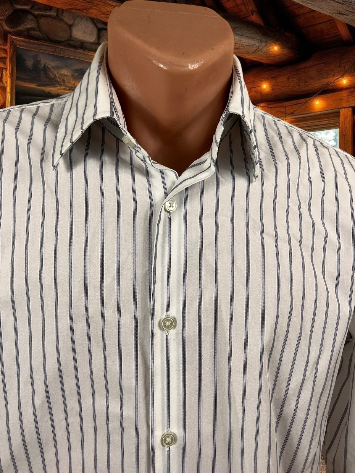 Hugo Boss Hugo Boss Enzo striped shirt size XL / 44 Size US XL / EU 56 / 4 - 2 Thumbnail