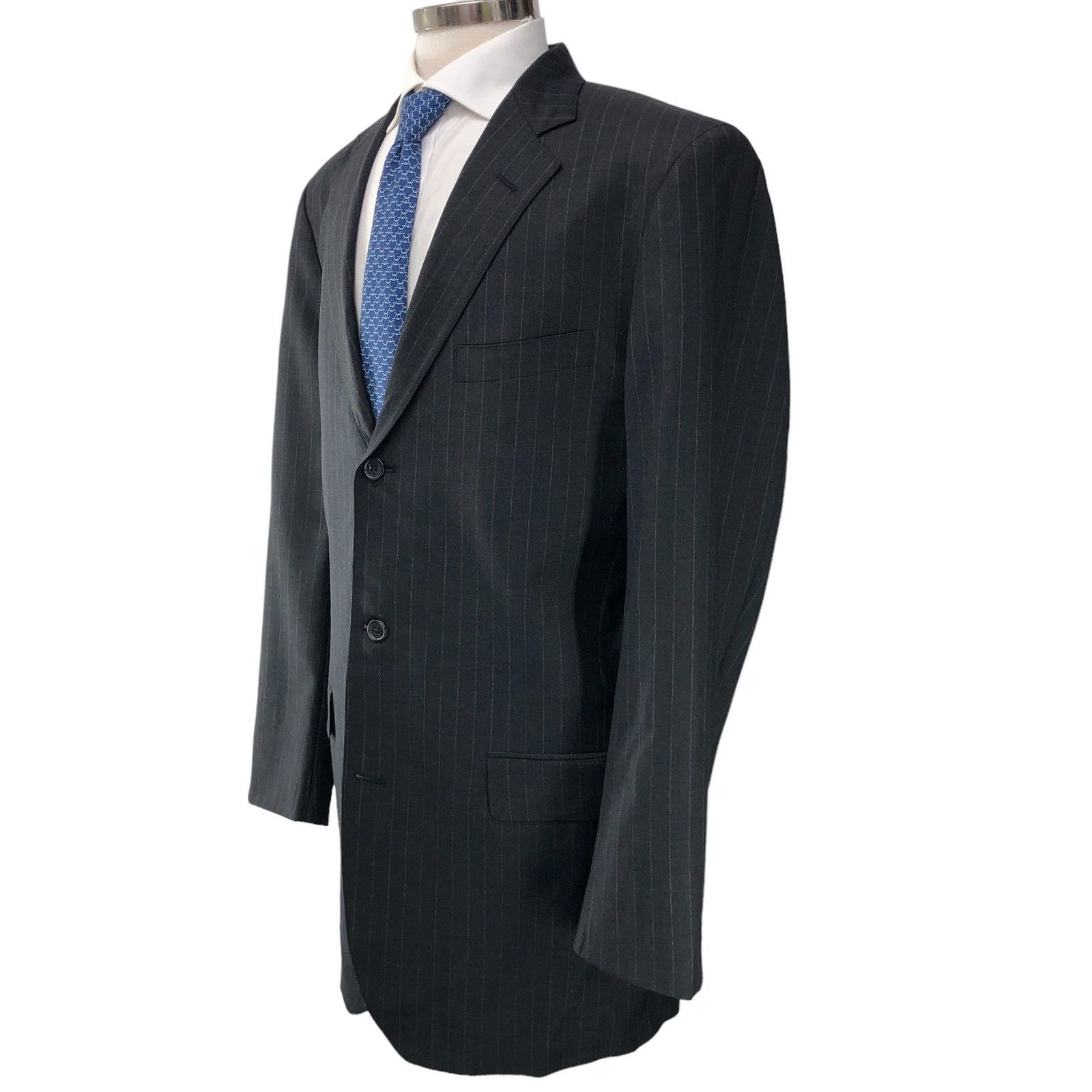 Southwick Southwick Mens Size 44XL Extra Long Suit 2 Piece Pinstripe Size 44L - 6 Thumbnail