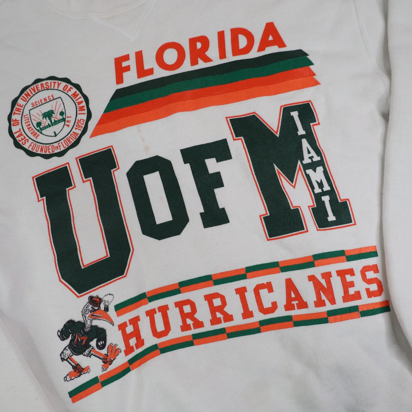 NCAA × Vintage VTG Russell University of Miami Hurricanes Sweatshirt Size US L / EU 52-54 / 3 - 4 Thumbnail
