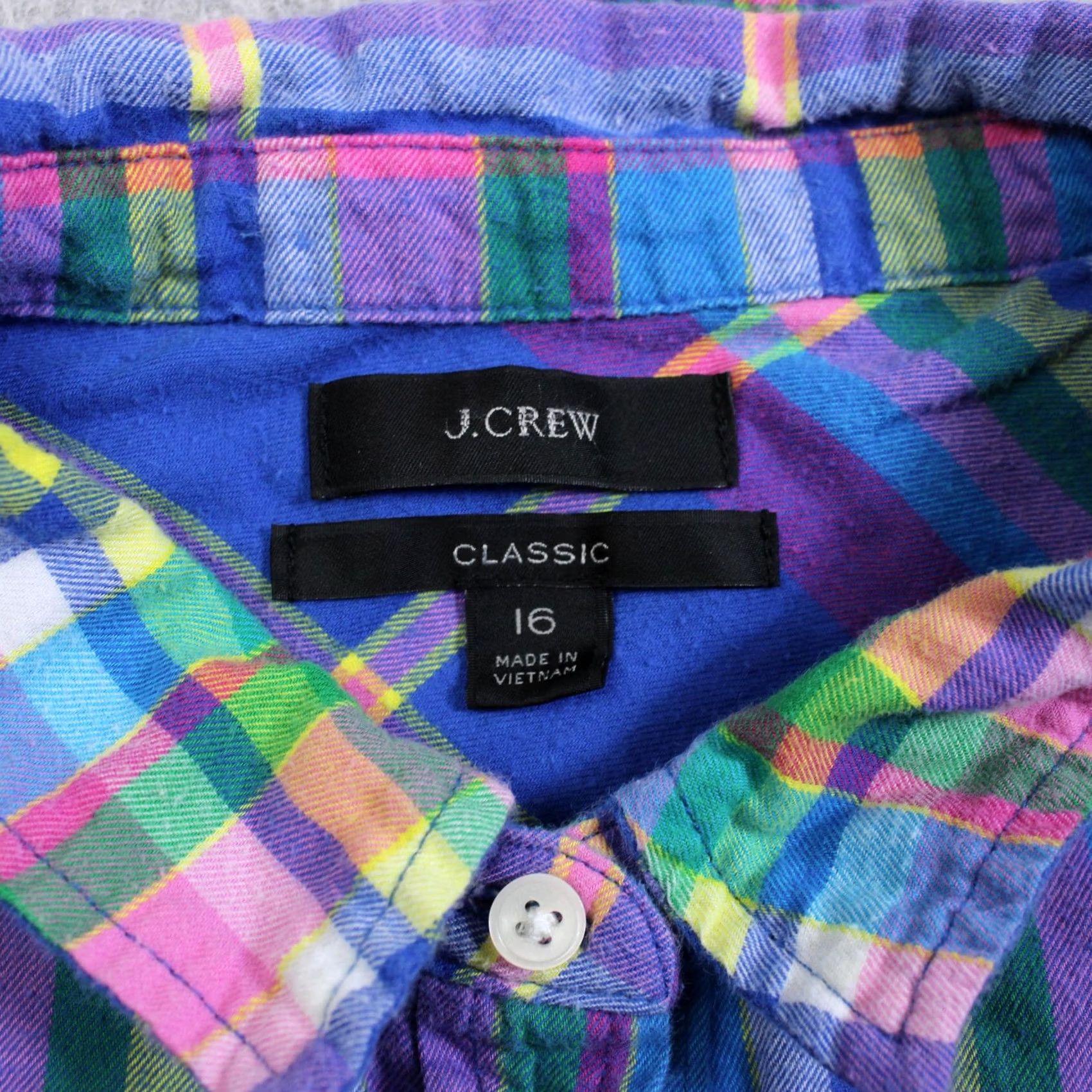 J.Crew J Crew Shirt 16 Blue Plaid Button Front Long Sleeve Coastal Heritage Women Size XXL / US 16-18 / IT 52-54 - 3 Thumbnail