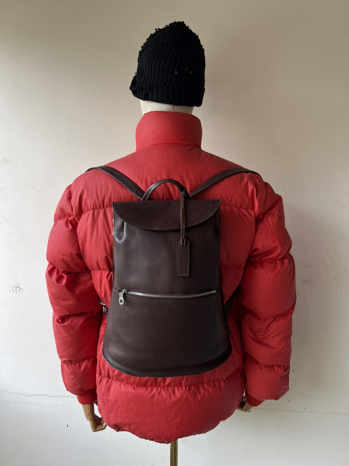 Vintage Yohji Yamamoto Y’saccs Patina Leather Backpack Bag