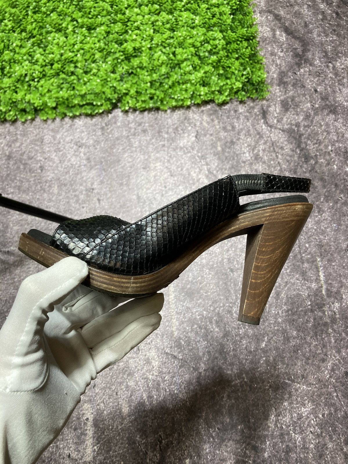 Proenza Schouler Proenza Schouler Python Black Wood Heel Sandals Slingback Size US 8.5 / IT 38.5 - 10 Thumbnail