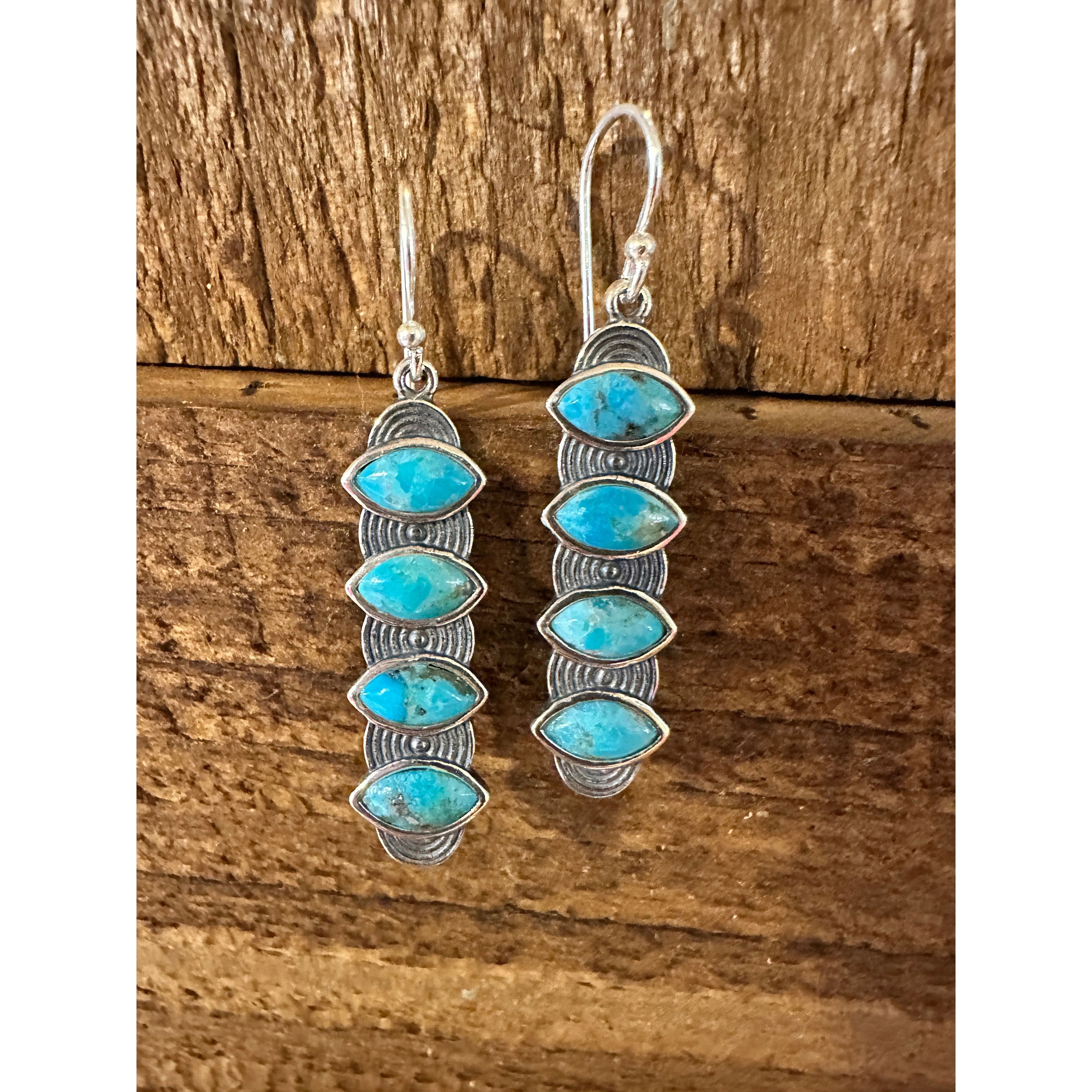 Other Navajo Valeria Turquoise Dangle Earrings in Sterling Silver, Size ONE SIZE - 1 Thumbnail