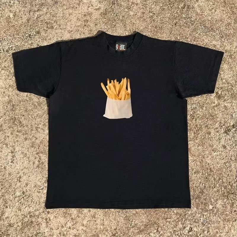 Japanese Brand × Vintage Black casual retro french fries print t-shirt Size US M / EU 48-50 / 2 - 1 Thumbnail