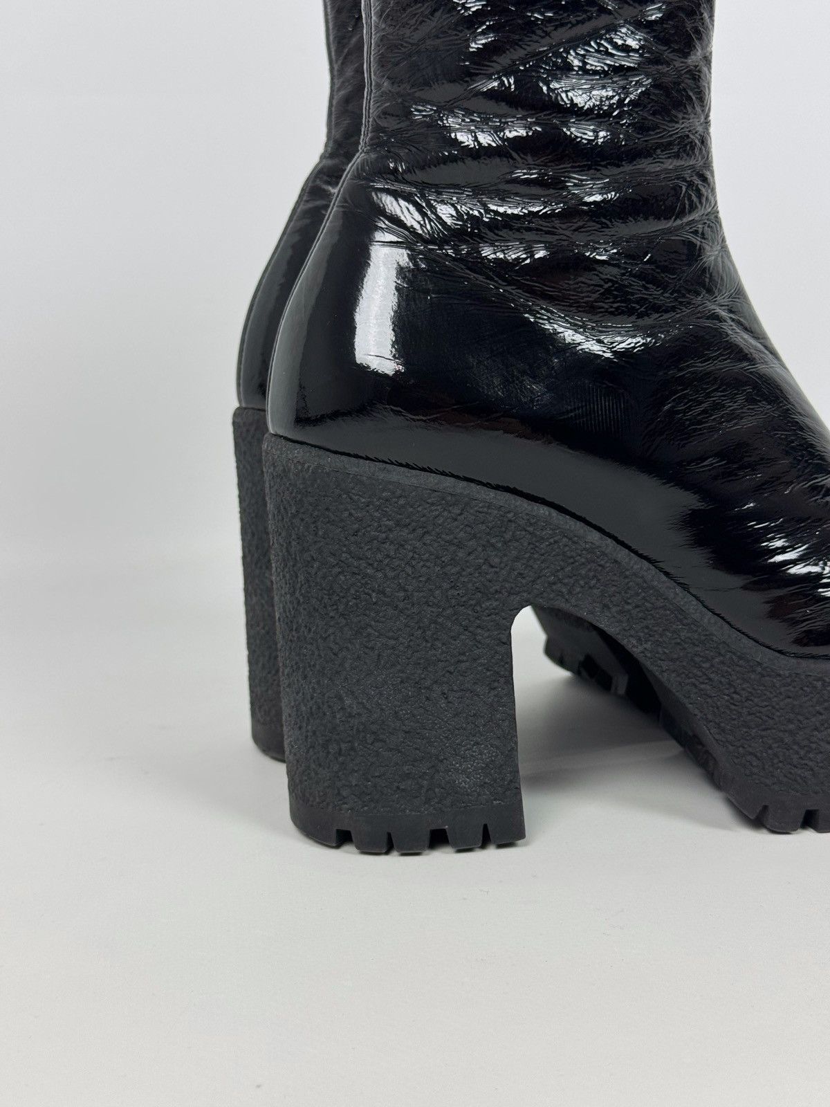 Miu Miu Miu miu by Prada Platform Stretch Chunky Ankle Black Boots Size US 6 / IT 36 - 7 Thumbnail