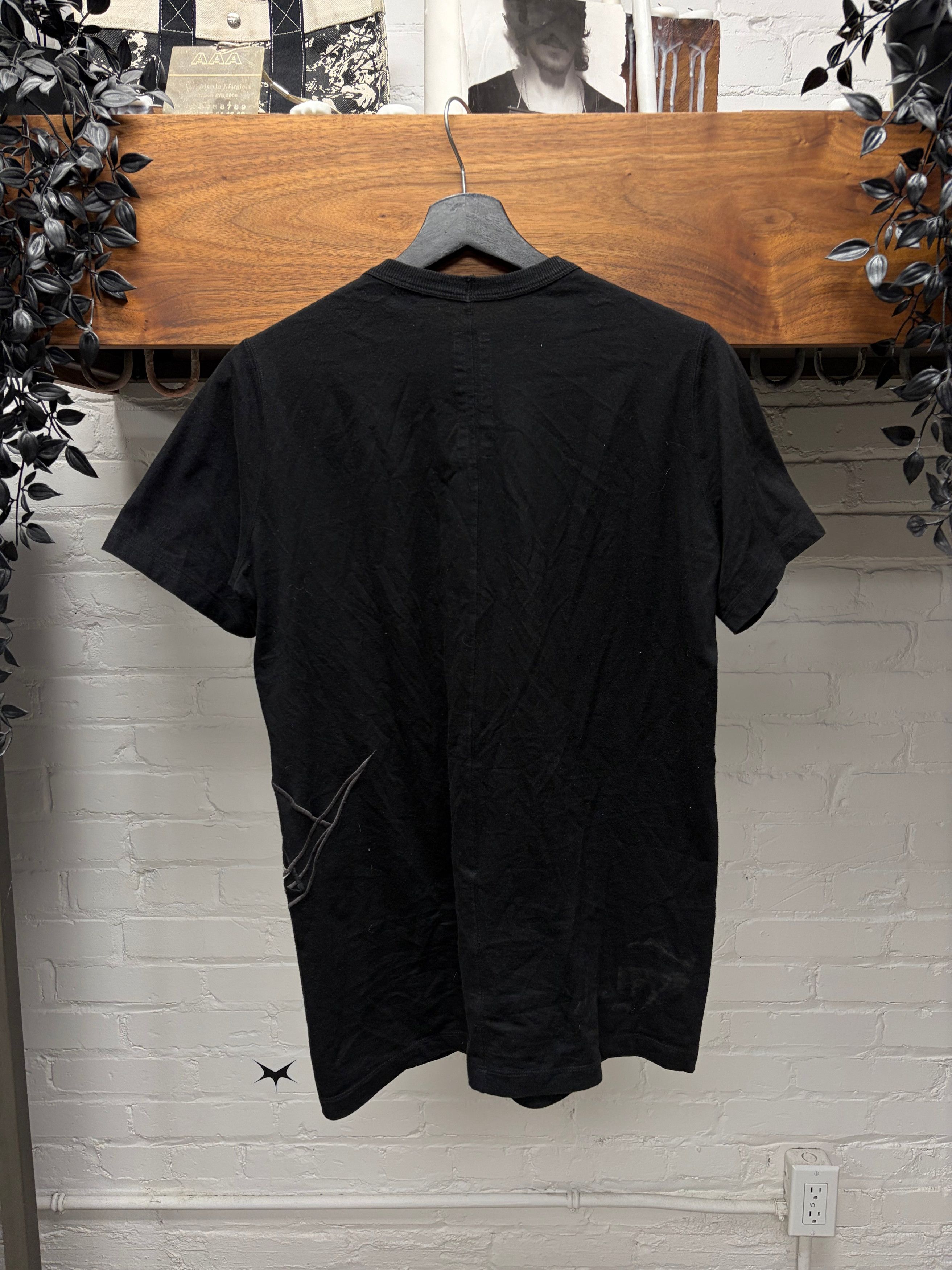 Rick Owens SS2019 Rick Owens ‘Geometric’ Embroidered Black Logo T-Shirt Size US XS / EU 42 / 0 - 4 Thumbnail