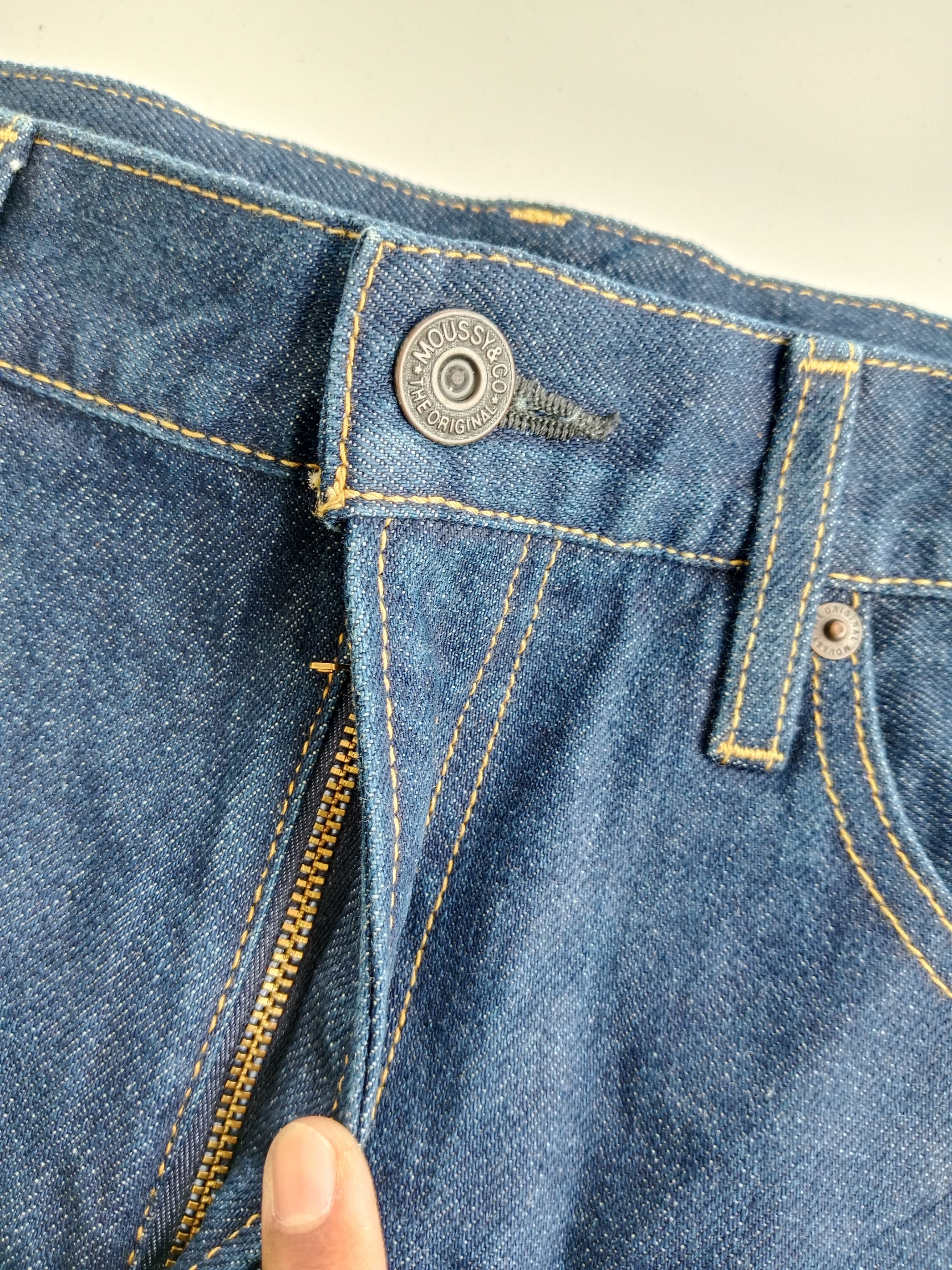 MOUSSY MOUSSY Mini Skirt Blue Denim Japanese Brand Size 31" - 5 Thumbnail