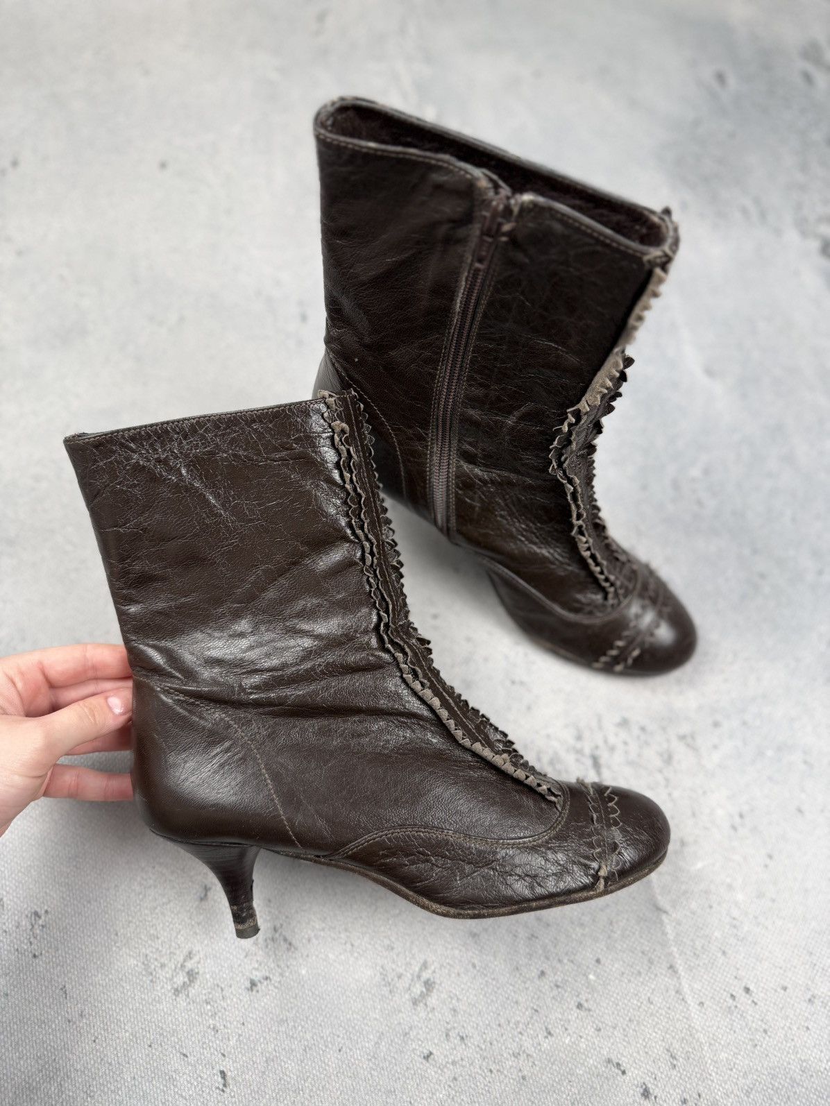 Miss Sixty Miss Sixty Vintage Leather Ankle Boots Kitten Heel Archive Size US 8 / IT 38 - 2 Thumbnail