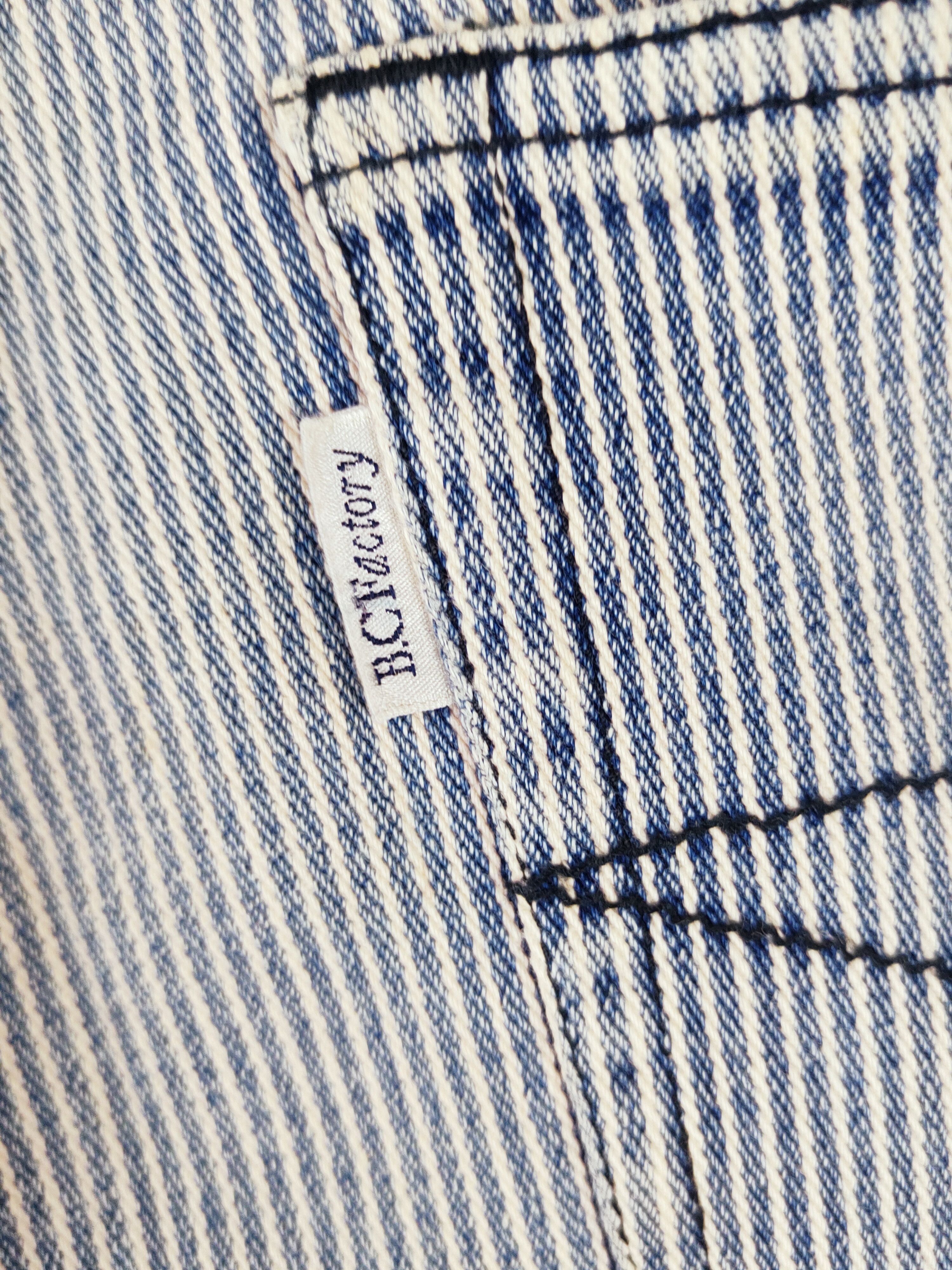Japanese Brand B.C.Factory Blue Stripe Distressed Ripped Jeans #W599 Size US 34 / EU 50 - 10 Thumbnail