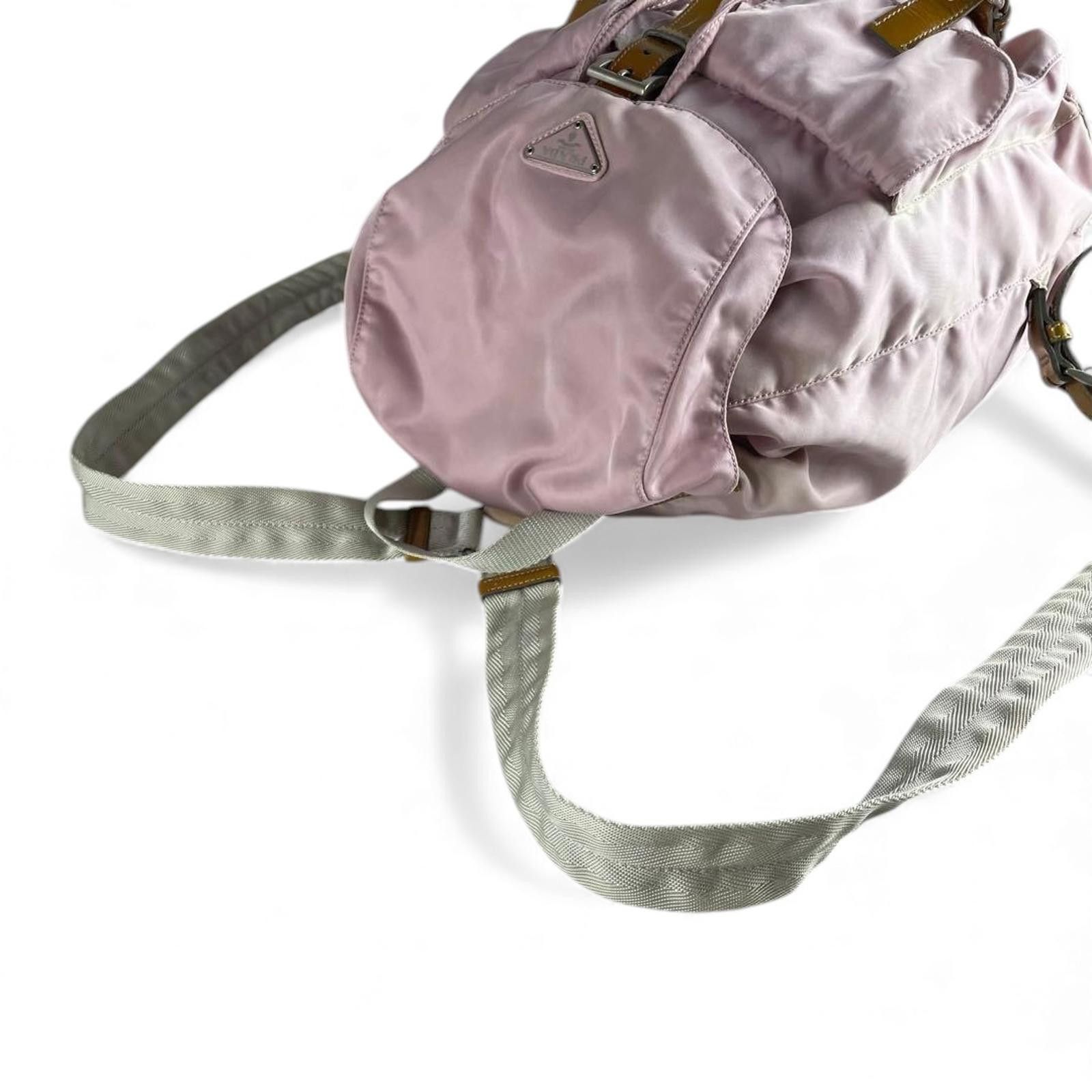 Prada Prada - Pink Nylon Backpack with Leather Straps Size ONE SIZE - 4 Thumbnail