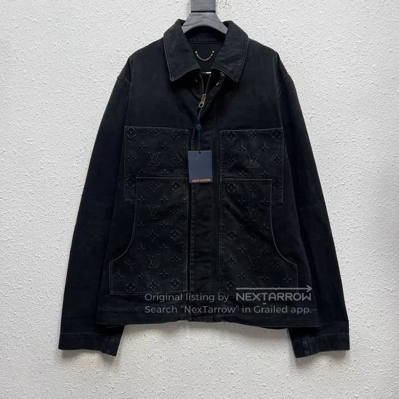 Louis Vuitton Louis Vuitton Black Lumberjack Full Print Washed Denim Jac Size US XL / EU 56 / 4 - 1 Thumbnail