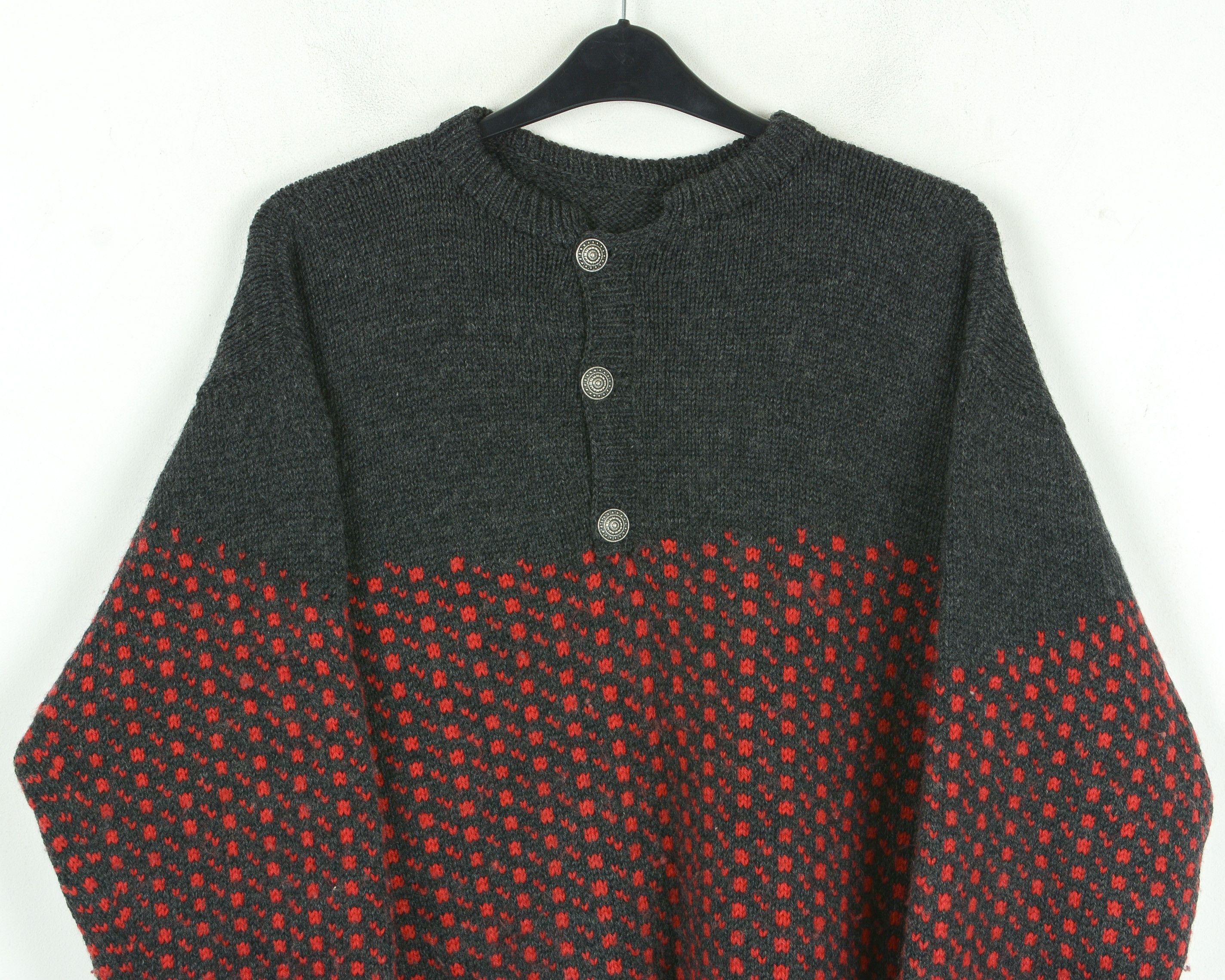 Vintage Nordic Wool Jumper XL Pullover Structure Sweater Winter Size US XL / EU 56 / 4 - 7 Thumbnail