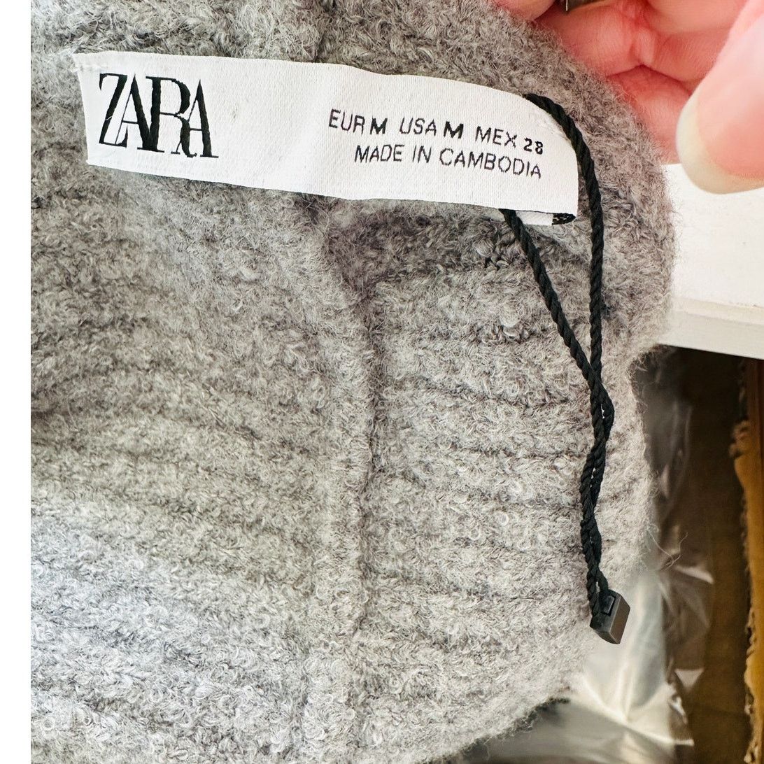 Zara ZARA Heather Gray Ribbed Knit Long Sleeve Bolero Shrug M Size M / US 6-8 / IT 42-44 - 8 Thumbnail