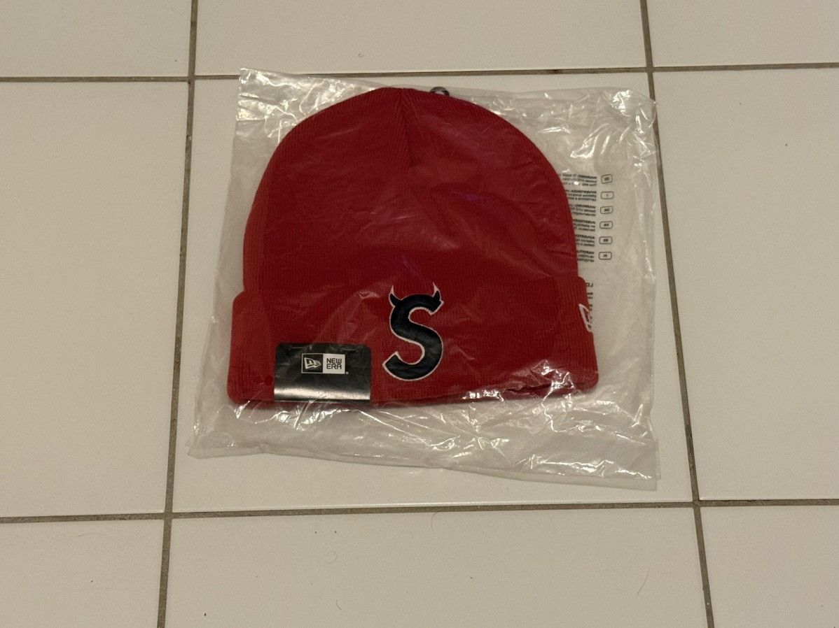 Supreme Supreme New Era Devil S Logo Beanie ‘Red’ SS26 Brand New Size ONE SIZE - 1 Thumbnail