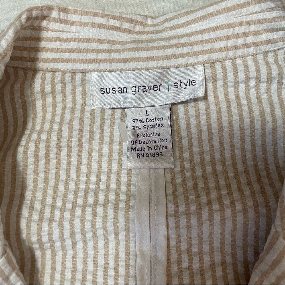 Other Susan Graver Style Embroidered Cotton Short Sleeve Jacket S Size L / US 10 / IT 46 - 8 Thumbnail