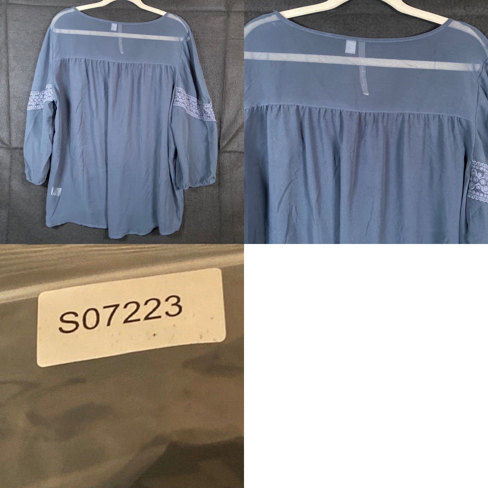 Lauren Conrad Lauren Conrad Blouse Blue V-Neck 3/4 Sleeve Sheer Tunic Polyester XL Womens Size XL / US 12-14 / IT 48-50 - 9 Thumbnail