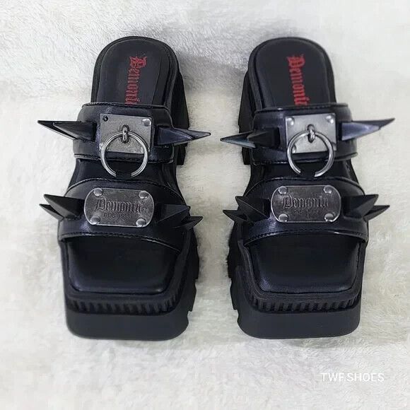 Demonia Cult DEMONIA Wrath Claw Spiked Platform Goth Sandals (US Size:10; Size US 10 / IT 40 - 2 Thumbnail