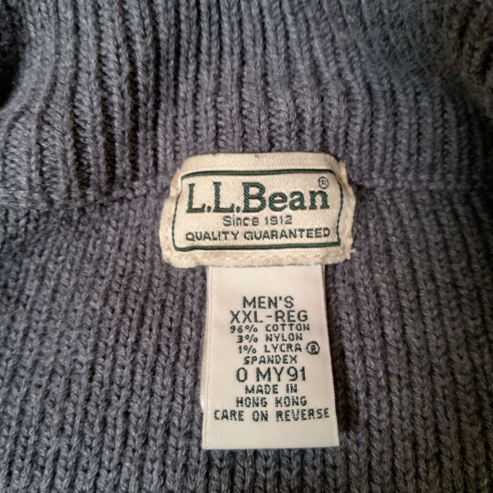 Vintage VINTAGE LL Bean Cardigan Sweater Men 2XL Gray Full Zip Mock Neck Classic Cotton Knit Size US XXL / EU 58 / 5 - 5 Thumbnail