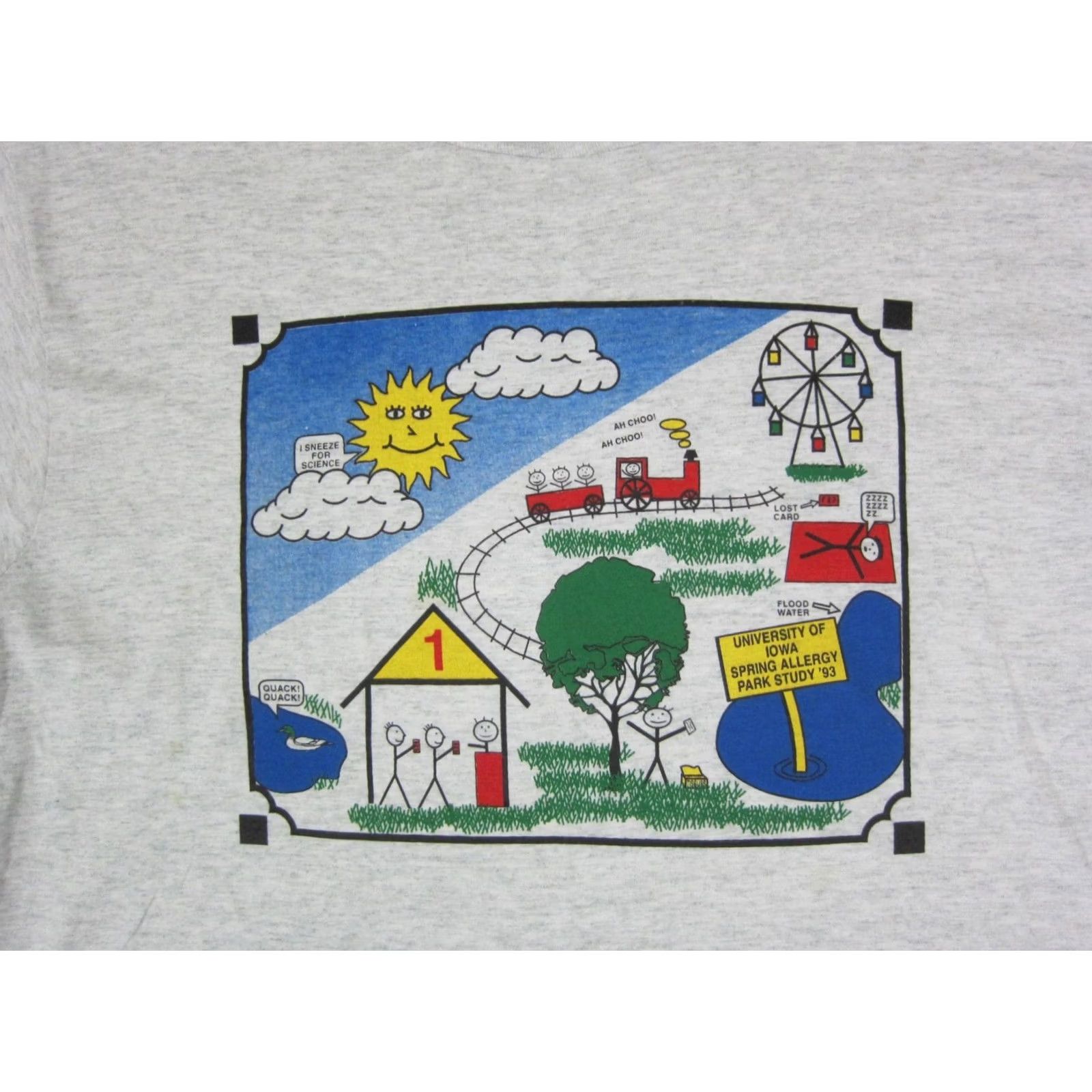 Vintage VINTAGE University of Iowa Shirt Mens Large Gray Spring Allergy Park Study 90s Size US L / EU 52-54 / 3 - 2 Thumbnail