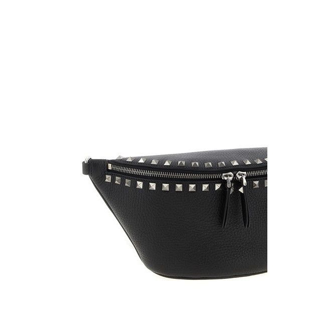 Valentino VALENTINO GARAVANI Rockstud Black Grainy Leather Belt Bag Ne Size ONE SIZE - 3 Thumbnail