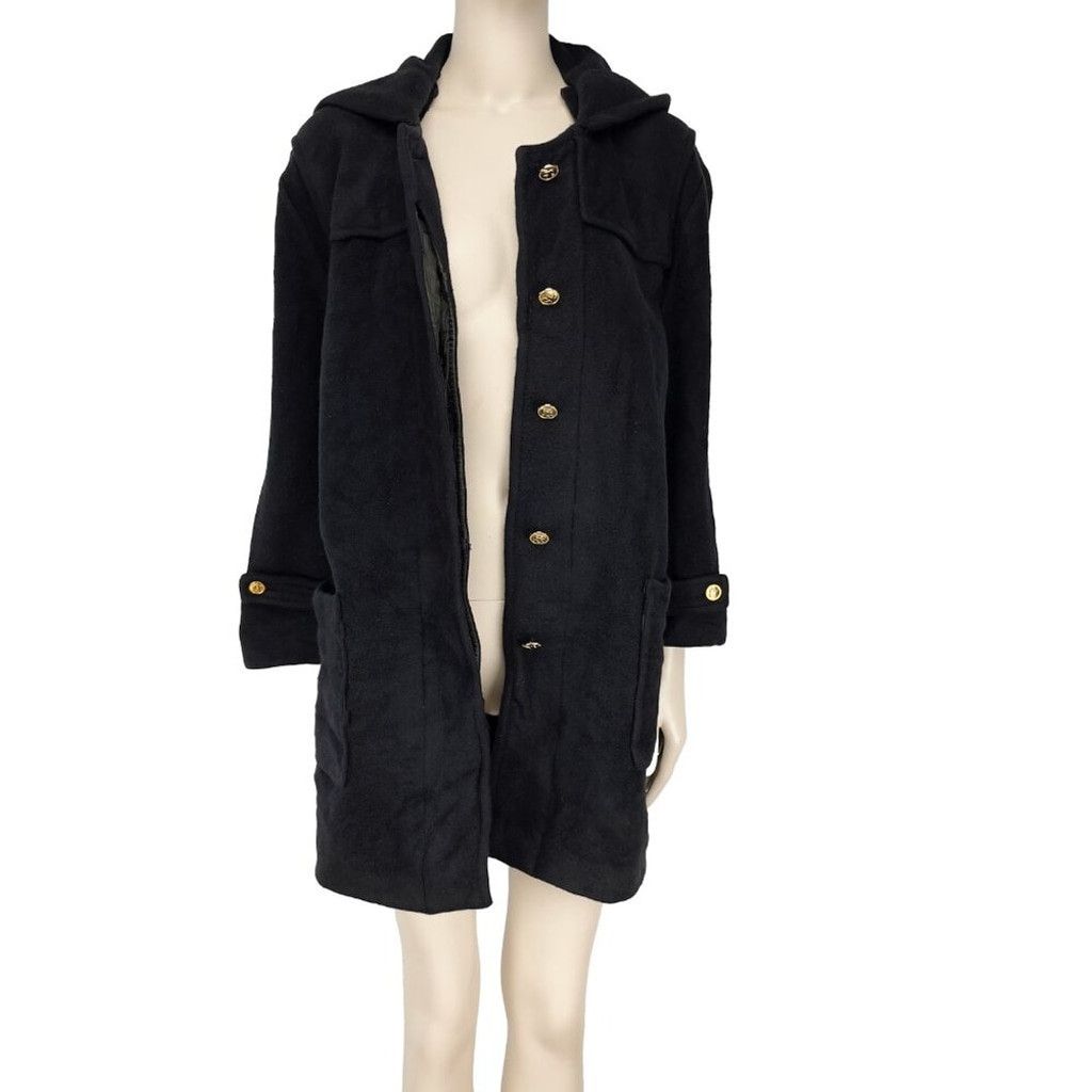 Sonia Rykiel SONIA RYKIEL Fleece Hooded Black Straight fit Coat Size M / US 6-8 / IT 42-44 - 5 Thumbnail