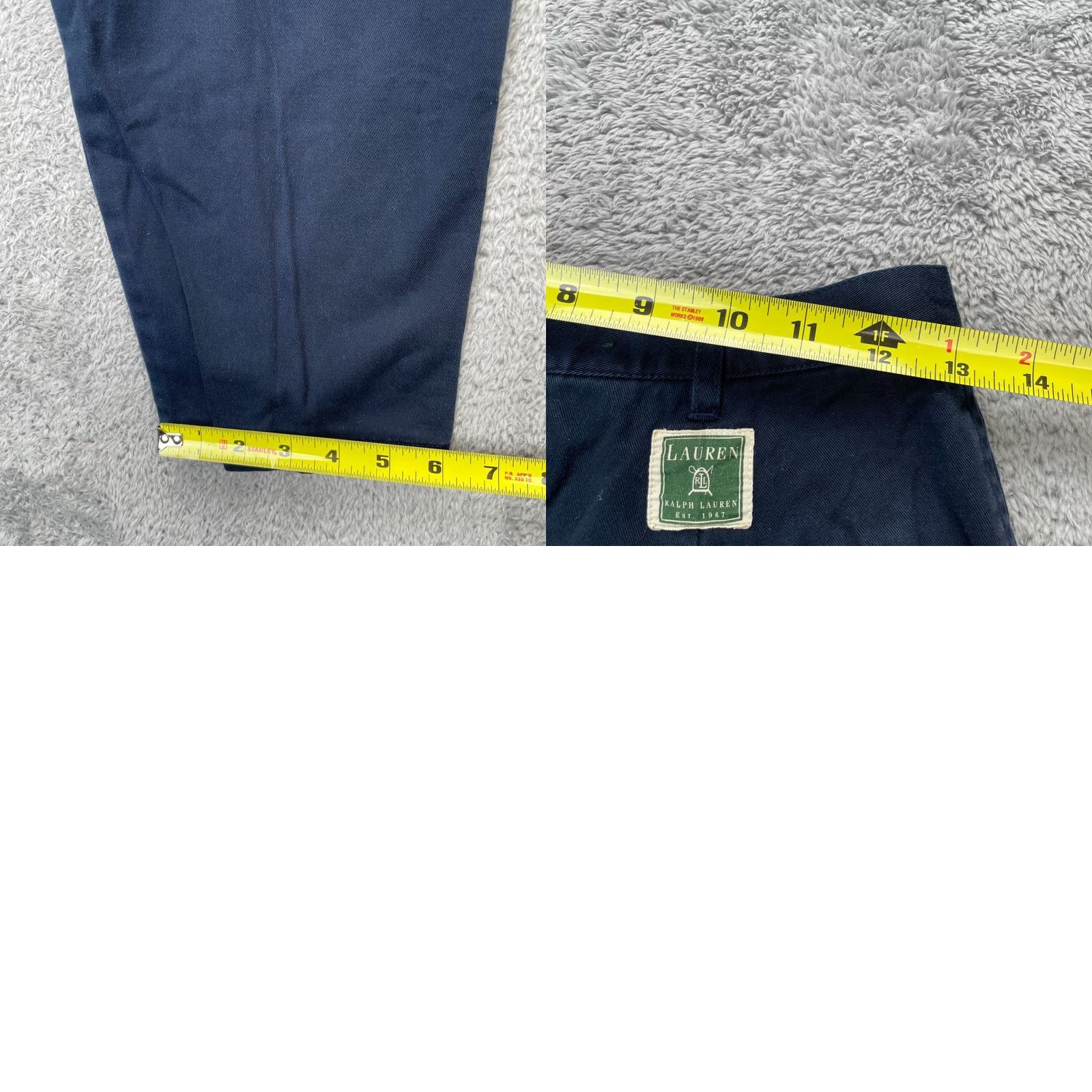 Ralph Lauren VINTAGE Lauren Ralph Lauren Pants Womens 8 Petite Blue Chino Cotton Tapered Leg Size 30" / US 8 / IT 44 - 8 Thumbnail