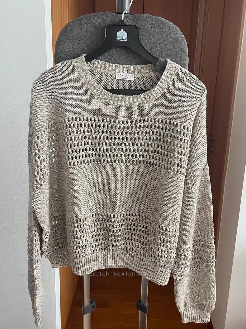 Brunello Cucinelli Brunello Cucinelli Knitted sequin top Size XL / US 12-14 / IT 48-50 - 1 Thumbnail