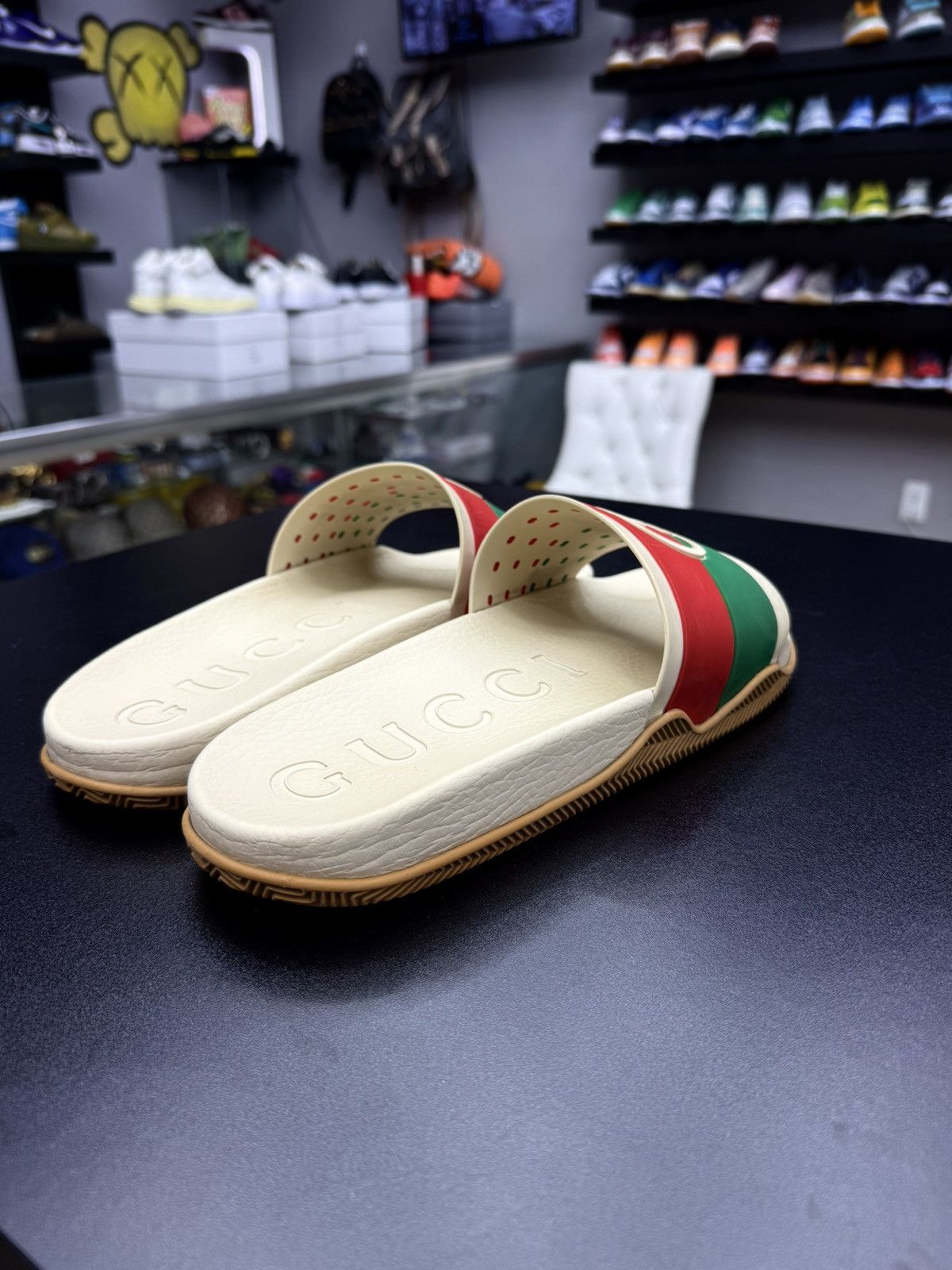Gucci GUCCI Green Red Beige Interlocking GG Logo Slides sz 12 Size US 12 / EU 45 - 11 Thumbnail
