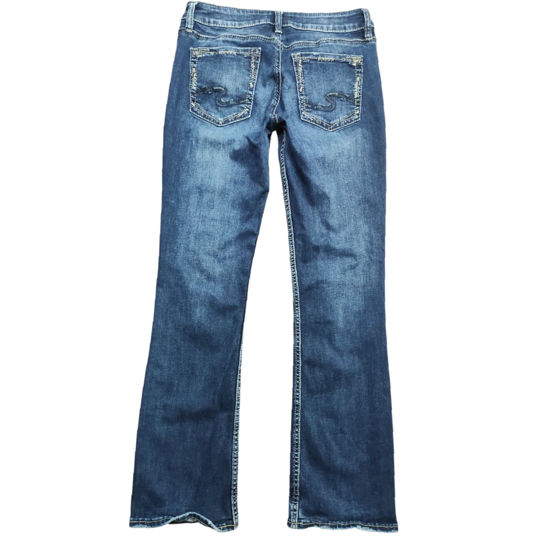 Silver Jeans Co. Silver Jeans Co. Womens Jeans Suki Slim Boot 28 Blue Denim Embroidered Pockets Stretch Cowboy 30 Inseam XS? Size 28" / US 6 / IT 42 - 2 Thumbnail