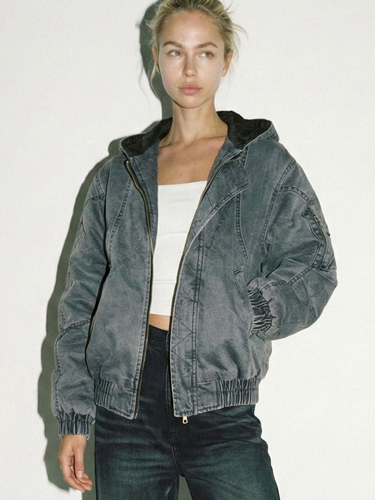 Japanese Brand Heavy Retro Washed Hoodie Jacket | Thickened Weighted Size US M / EU 48-50 / 2 - 3 Thumbnail