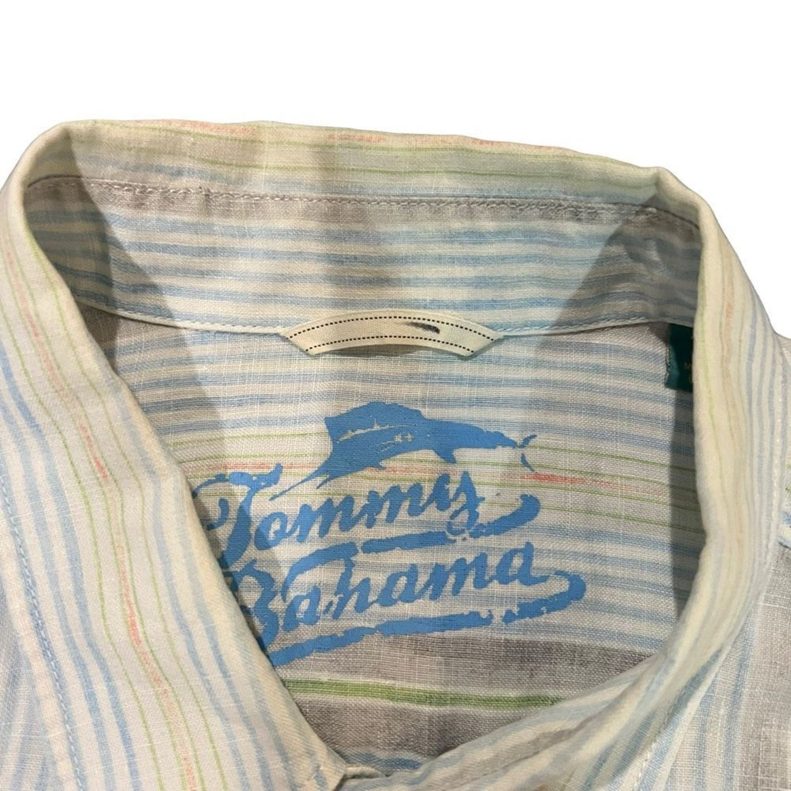 Tommy Bahama Tommy Bahama Shirt Mens 2XL Beige Striped Button-Up Size US XXL / EU 58 / 5 - 4 Thumbnail